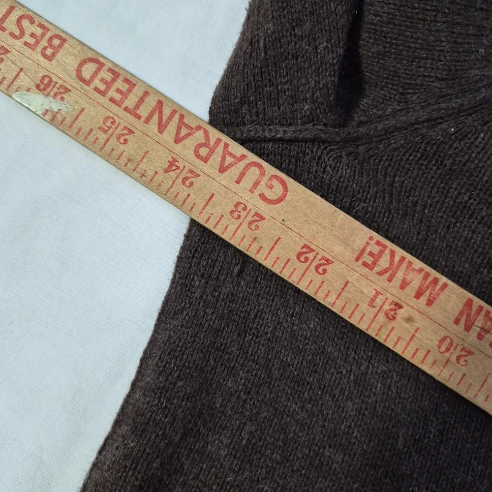 Banana Republic Sweater Mens Large Mock Neck Brown Cotton Cashmere Angora